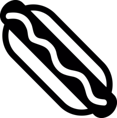 Hot Dog With Sauce And Bread Outline Svg Vector, Free Vectors File